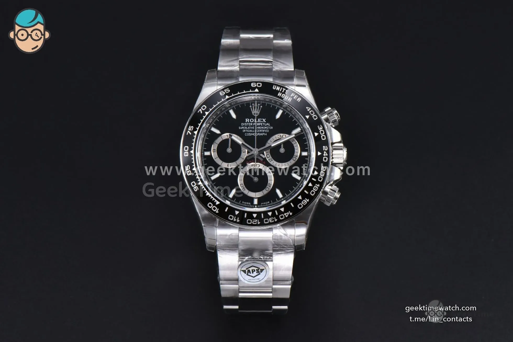 Daytona 126500 APSF 904L Steel Black Dial on SS Braclet SH4131