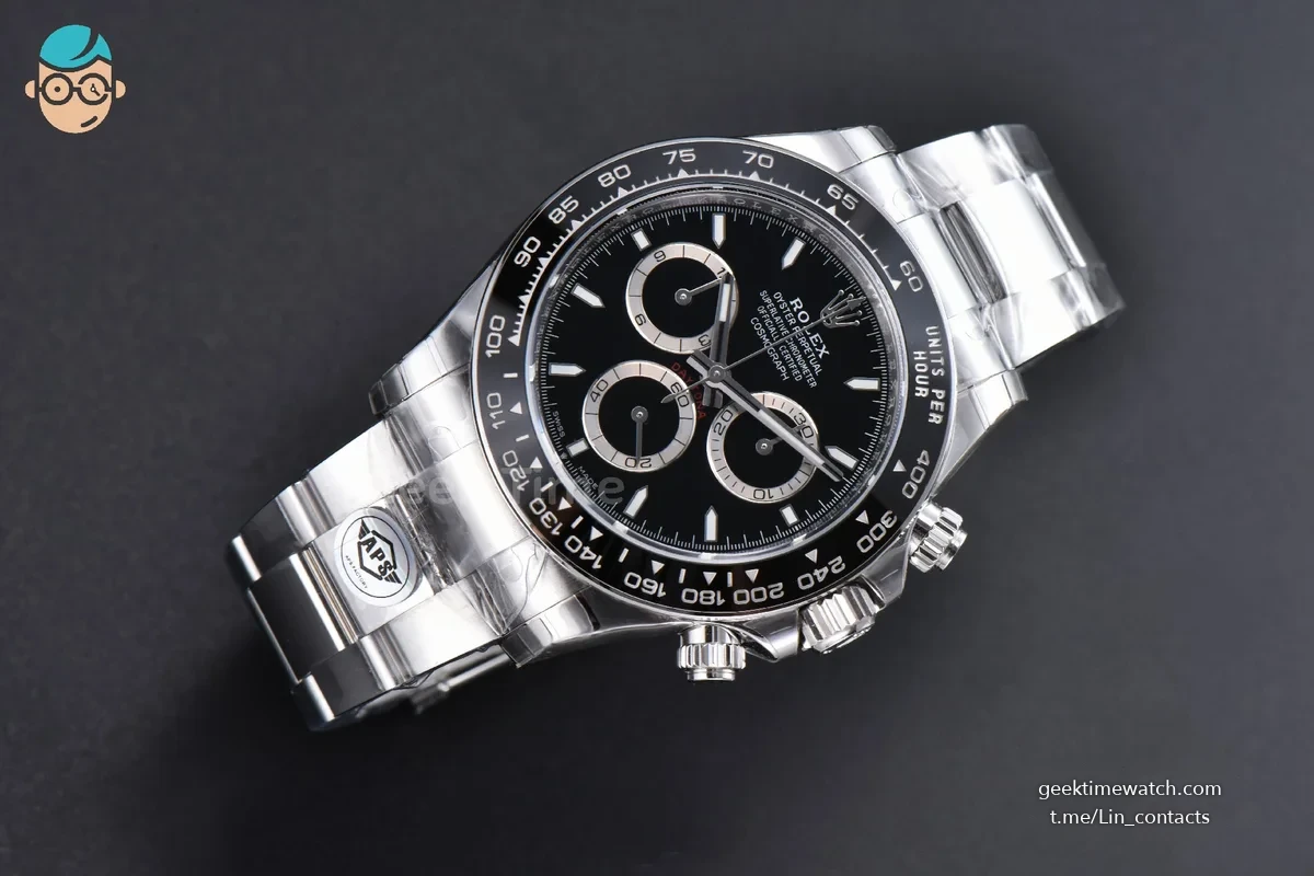 Daytona 126500 APSF 904L Steel Black Dial on SS Braclet SH4131