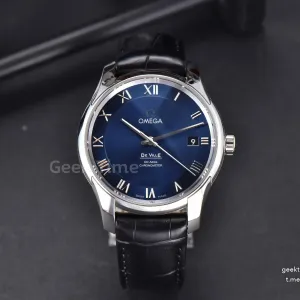 De Ville Hour Vision VSF 41MM Blue Dial Black Croco Strap A8500