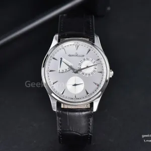 Master Ultra Thin Réserve de Marche 1378420 ZF 39MM Silver Dial Black Leather Strap A938