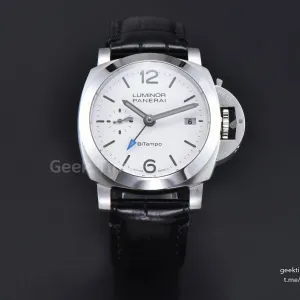 PAM1367 Luminor Quaranta BiTempo 40mm VSF White Dial Leather Strap P900