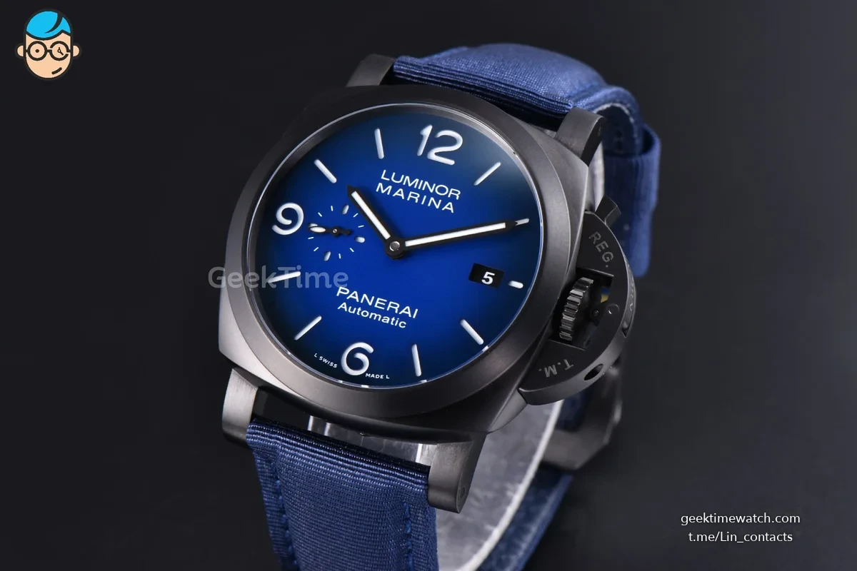 PAM2319 Luminor 1950 Black DLC 44mm VSF Blue Dial Blue Nylon Strap P9010