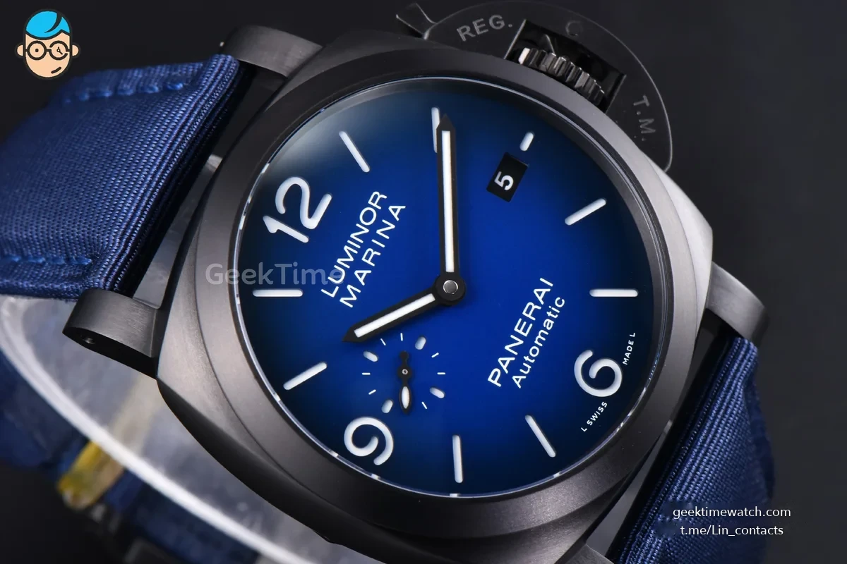 PAM2319 Luminor 1950 Black DLC 44mm VSF Blue Dial Blue Nylon Strap P9010