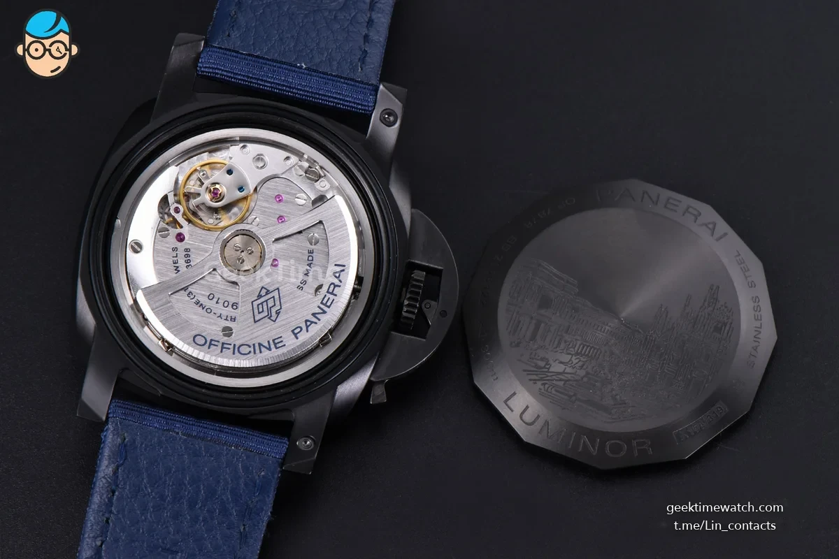 PAM2319 Luminor 1950 Black DLC 44mm VSF Blue Dial Blue Nylon Strap P9010