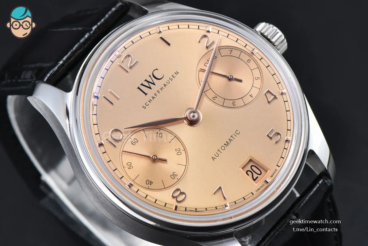 Portugieser Automatic 7 Days IWC0559C 42mm APSF YG Dial Gold Numeral Markers Black Leather Strap A52010