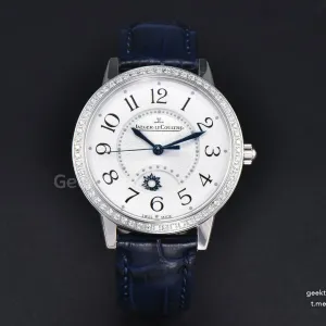 Rendez-Vous Night & Day 34mm APSF Diamond White Textured Dial Blue Leather Strap A898