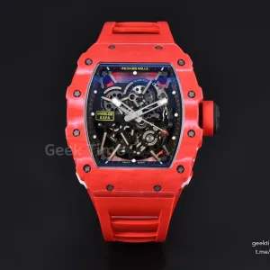 RM035-02 Real NTPT ZF Red Skeleton Dial Red Rubber Strap RMAL1 Clone