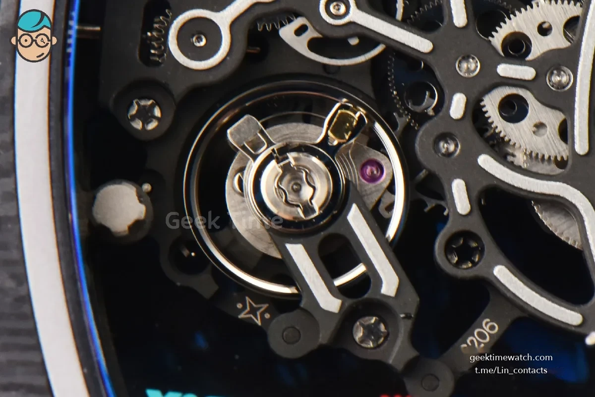 RM055 NTPT ZF Blue Bezel White Crown on White Rubber Strap RMUL2 Super Clone V6