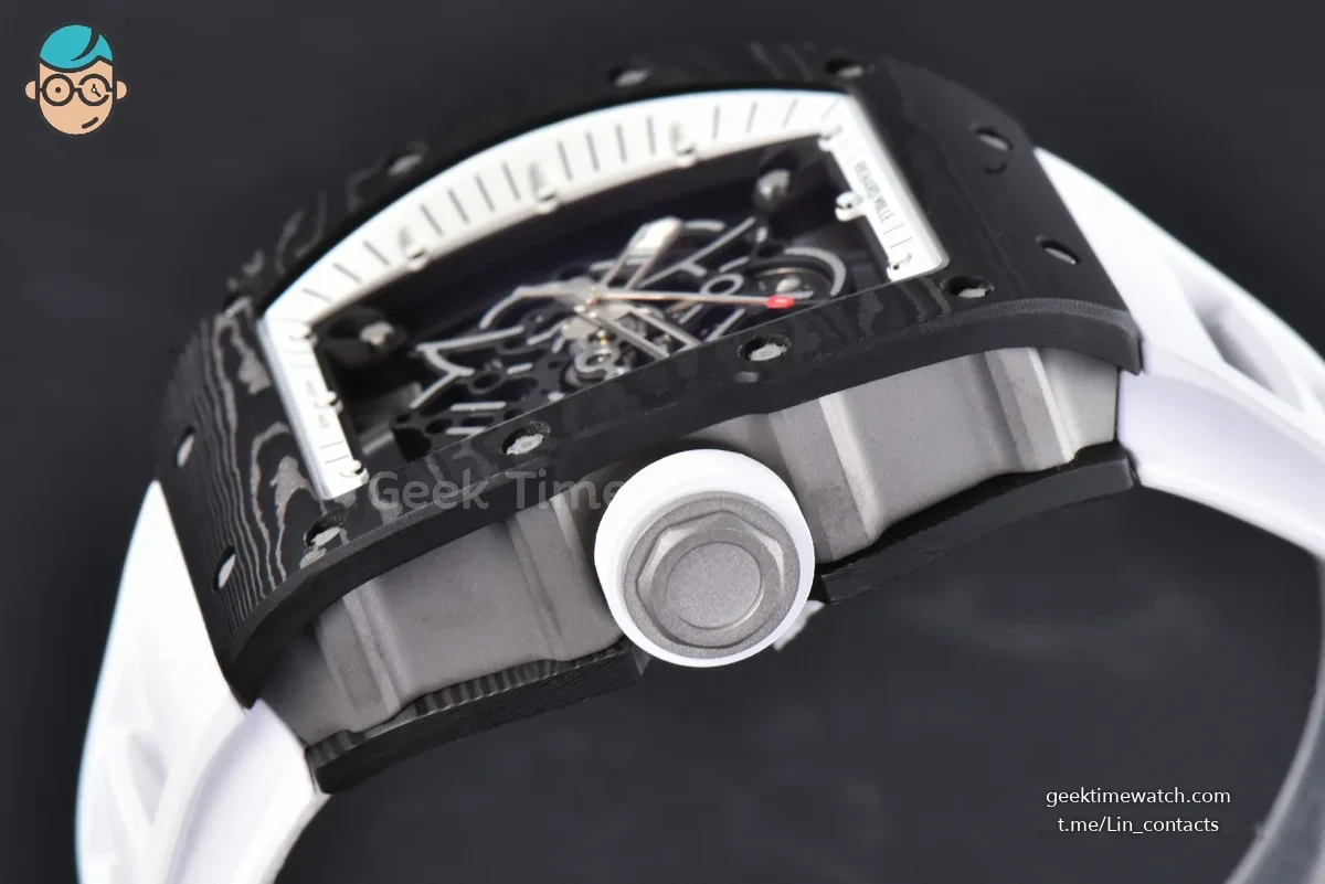 RM055 NTPT ZF White Bezel White Crown on White Rubber Strap RMUL2 Super Clone V6