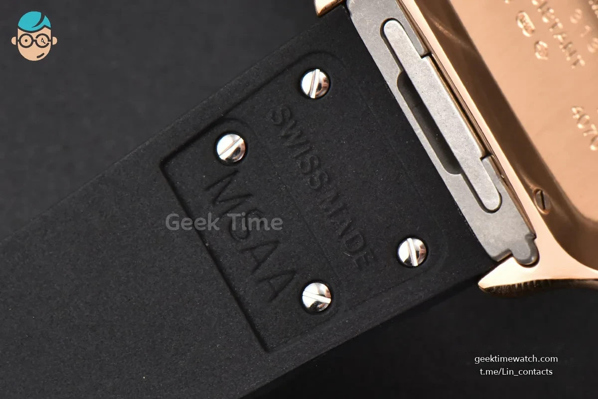 Santos Large 40mm RG GF White Dial Black Rubber Strap MIYOTA 9015