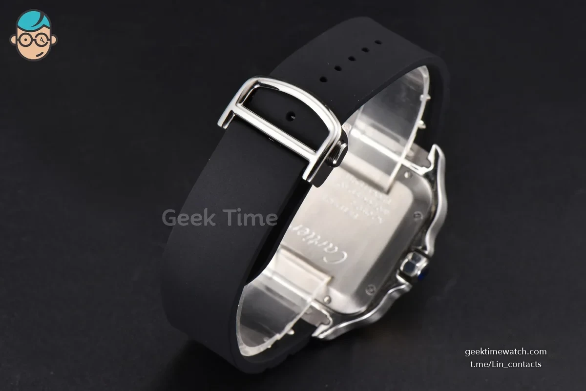 Santos Large 40mm YG/SS GF White Dial Black Rubber Strap MIYOTA 9015