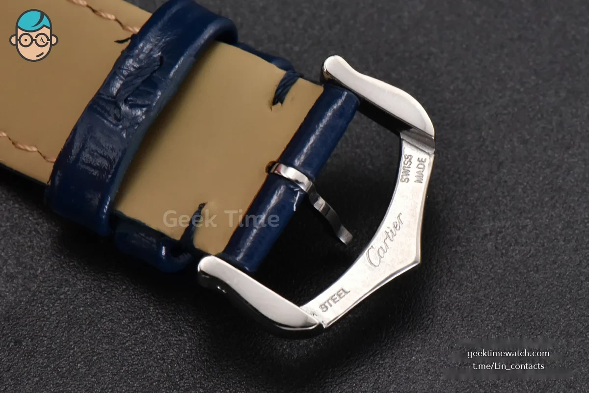 Tank Must Large 33.7×25.5mm K11F Blue Dial Blue Leather Strap Quartz