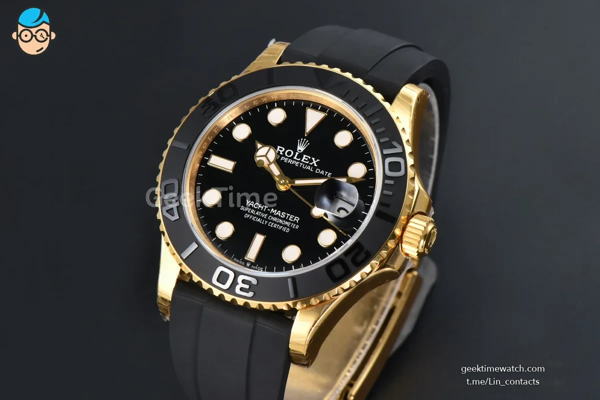 YachtMaster 226658 42mm YG VSF Black Bezel Black Dial Oysterflex Strap VS3235 V2(Tungsten)